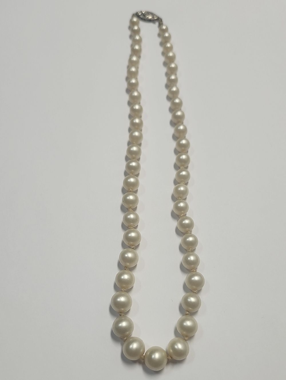 14K Clasp Faux Pearl Necklace